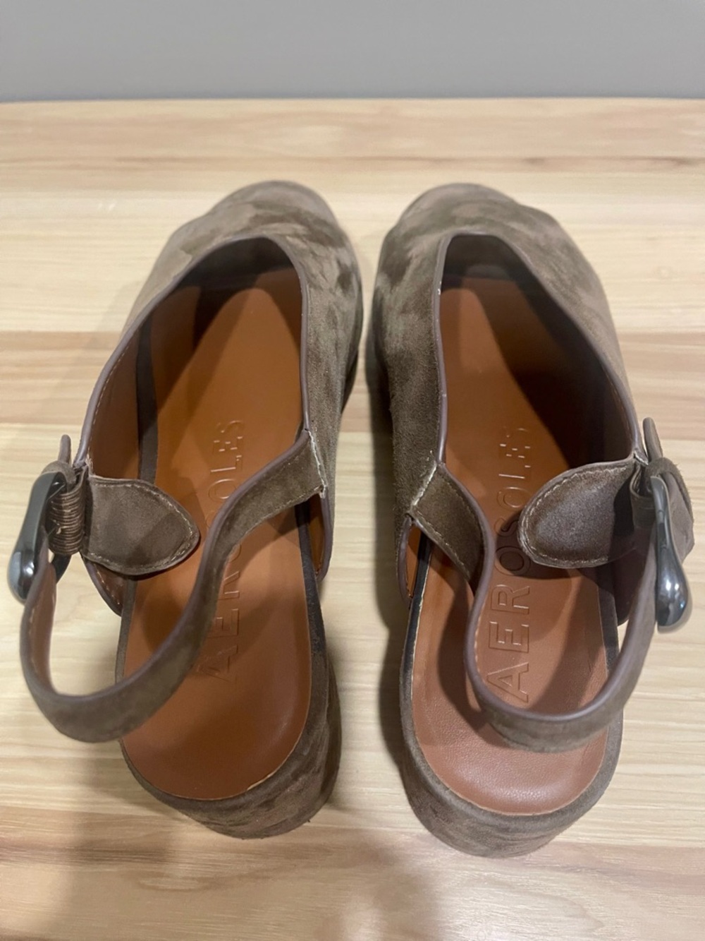 Aerosoles Cornelia Suede Peep Toe Platform Sandals size 10 - Picture 4 of 7